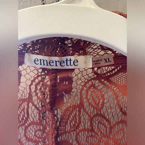 Burnt Rose Lace Cardigan Plus Size - Picture 2 of 3